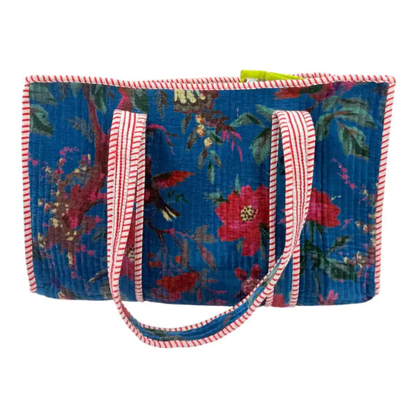 Velvet Kantha Quilted Boho Reversible Tote Bag