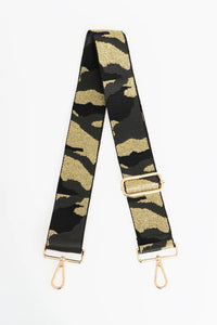 Black Glitter Camouflage Bag Strap