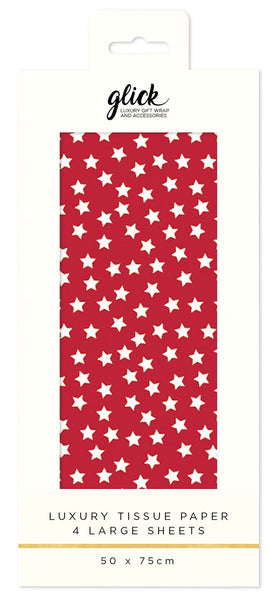 Luxury Tissue Paper - Red Stars