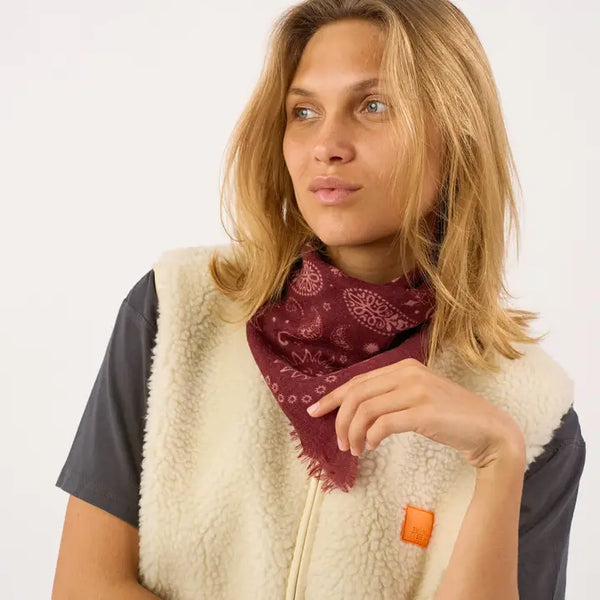 100% Small Wool Scarf - Alice - Bordeaux