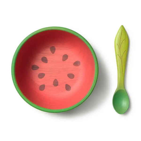 Wally The Watermelon Rubber Baby Bowl & Spoon