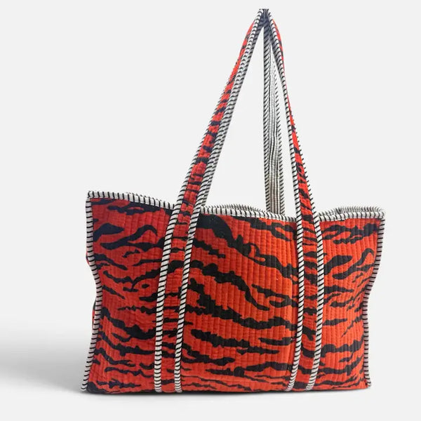 Velvet Kantha Quilted Boho Reversible Tote Bag