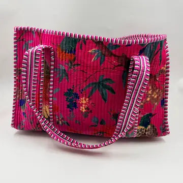 Velvet Kantha Quilted Boho Reversible Tote Bag