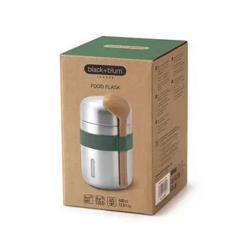 Black + Blum Insulated Flask - Leak Proof Stainless Steel Food Flask - Olive