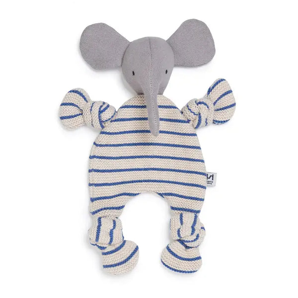Cotton Knit Baby Comforter Cuddle Cloth: Elephant Cobalt