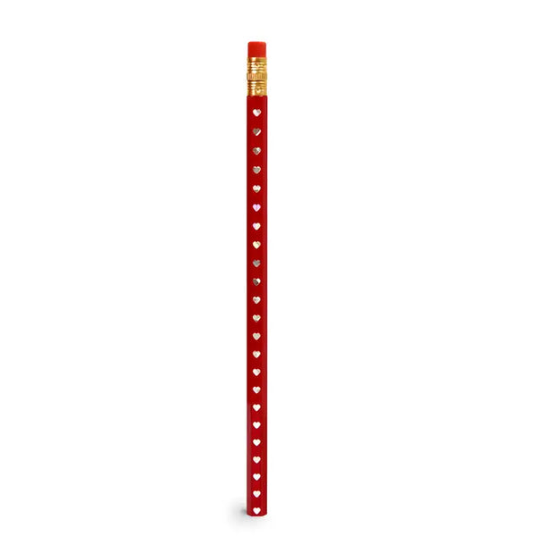 Heart Foil Printed Pencils - Box of 3