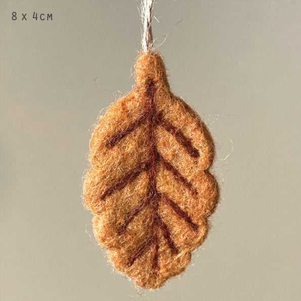Felted Autumn Leaf Hanger - Beech