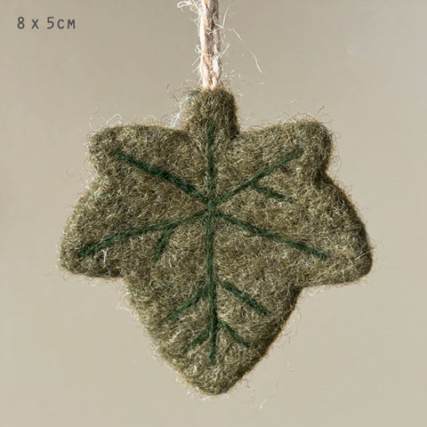 Felted Autumn Leaf Hanger - Ivy