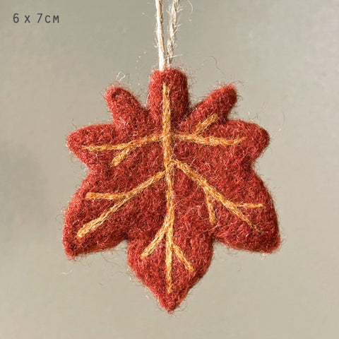 Felted Autumn Leaf Hanger - Maple