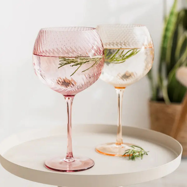 Twist Gin Balloon Glasses - Pink & Peach
