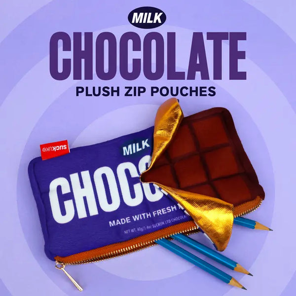 Plush Zip Pouch - Chocolate