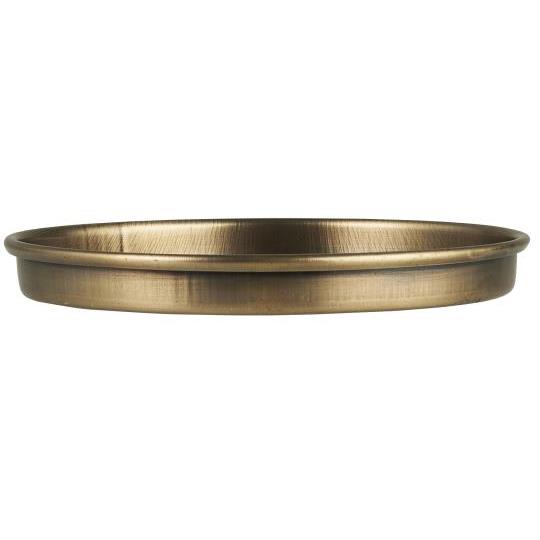Small Brass Look Candle Tray - D10cm