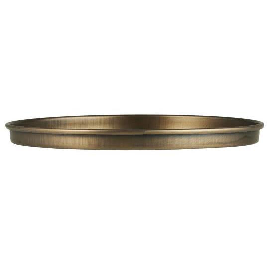 Large Brass Look Candle Tray - D19cm