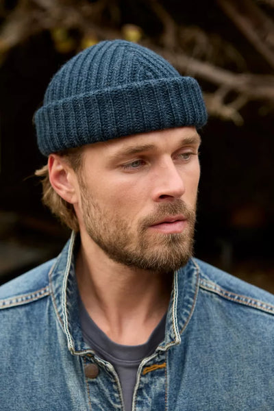 Pachamama Mens Merino Fisherman Beanie - Spruce