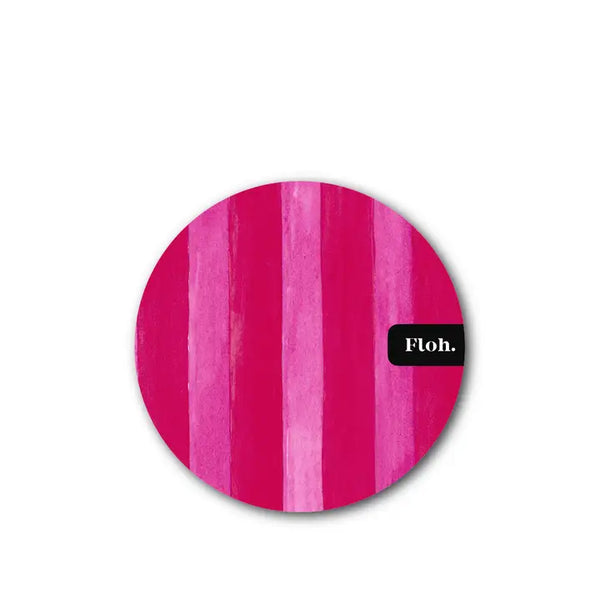 Round Coaster - Raspberry & Cherry Stripes