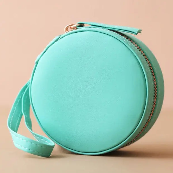 Green Round Travel Jewellery Case