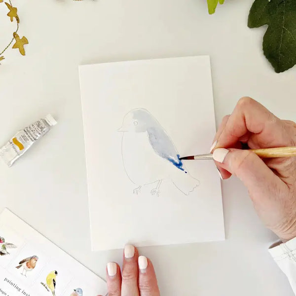 Paintable Watercolour Notecard Set - Birds