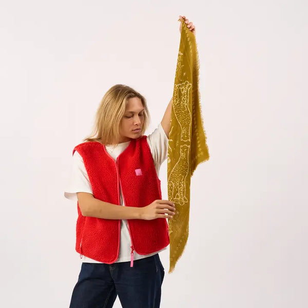 100% Small Wool Scarf - Mustard