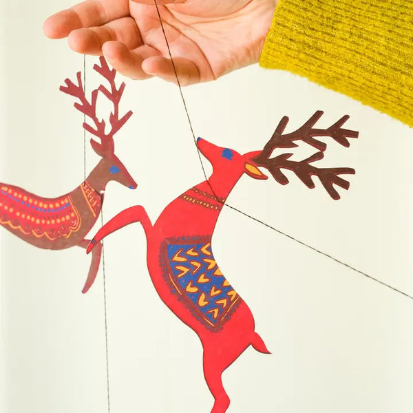Reindeers Sewn Paper Garland