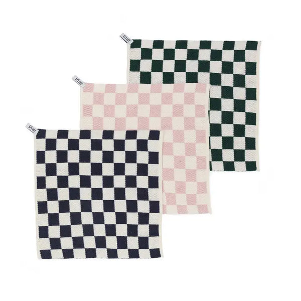 Reusable & Eco-Friendly Cotton Knit Dishcloths - Forest Check