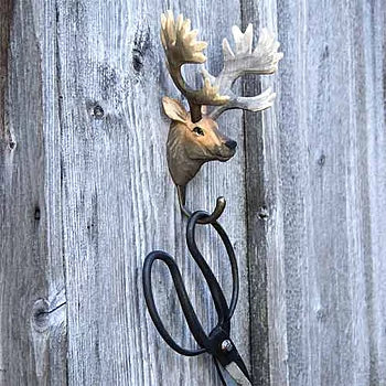 Handcarved Wooden Hook - Red Deer