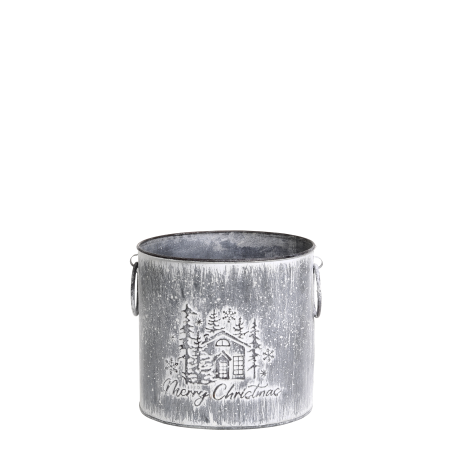 Merry Christmas Zinc Planter