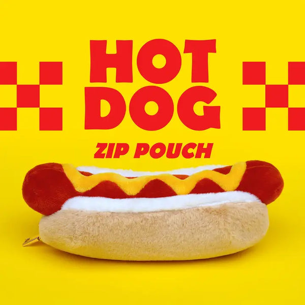 Plush Zip Pouch - Squishy Hotdog
