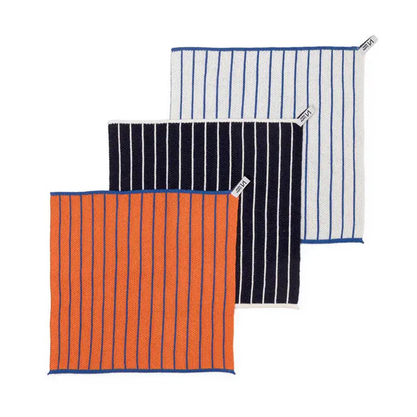 Reusable & Eco-Friendly Cotton Knit Dishcloths - Orange Stripe