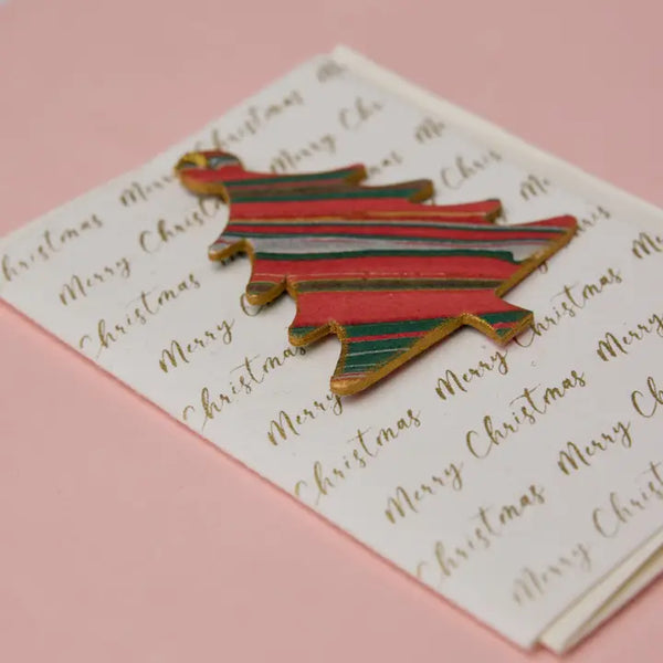 Christmas Keepsake Marble Ornament Card - Tree