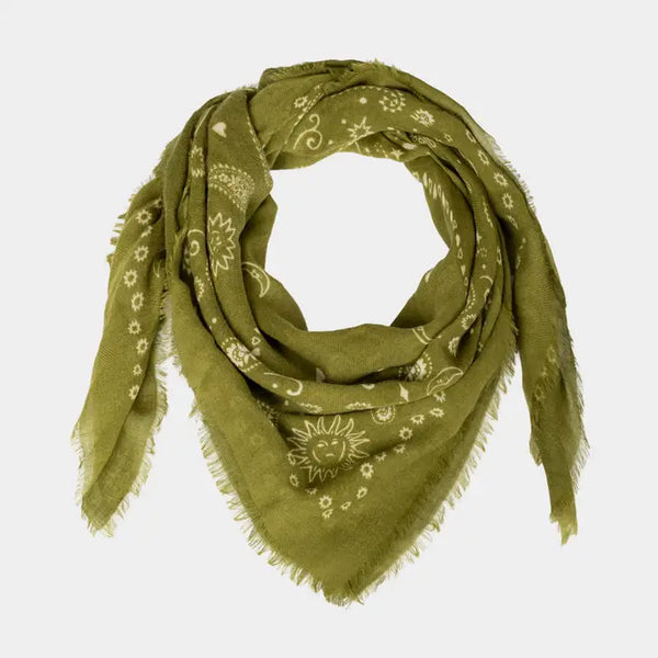 100% Wool Scarf - Louise Khaki