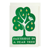 Letterpress Christmas Card - Partridge In A Pear Tree