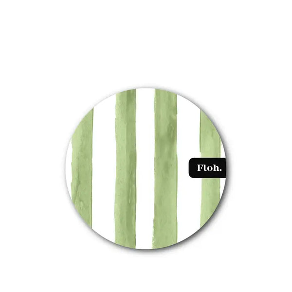 Round Coaster - Olive Stripes