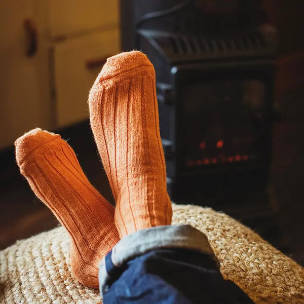 Alpaca Socks in Burnt Orange