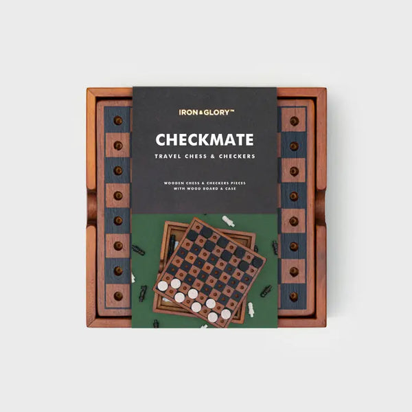 Checkmate - Iron & Glory Wooden Chess & Checkers Set