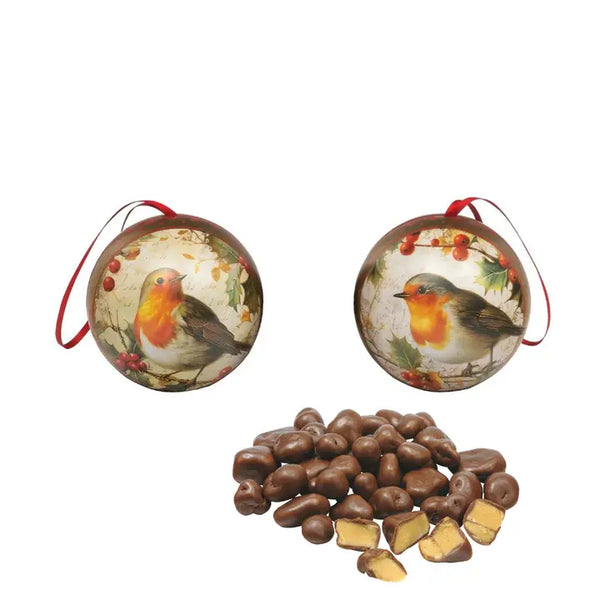 Robin - Tin Bauble with Honey Crunch