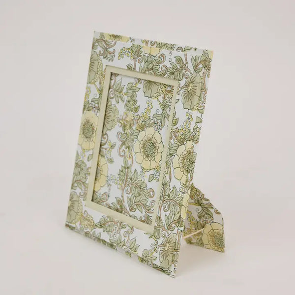 Block Printed Picture Frame (5x7) - Wild Rose Buttercream