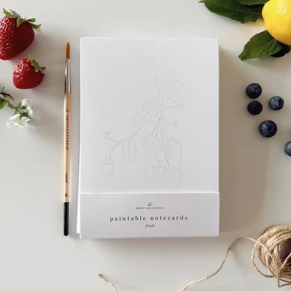 Paintable Watercolour Notecard Set - Fruits