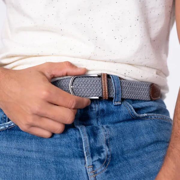 Billy Belt Woven Belt - Cool Grey