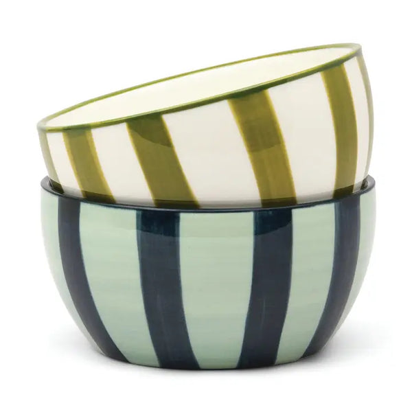The Bella Dipping Bowls - Set of 2 - Olive & Blue