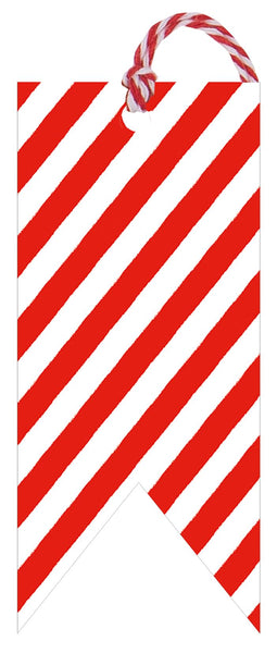 6 Christmas Luxury Gift Tags - Candy Cane Stripe