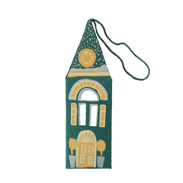 Screen-Printed Board Decoration - Winter Steeple