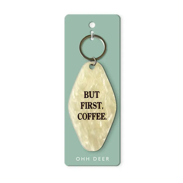 Hotel Keyring - But First Coffee