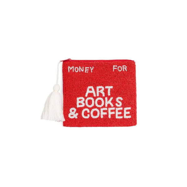 Helio Ferretti Medium Beaded Pouch with Tassel - Money Art Books & Coffee