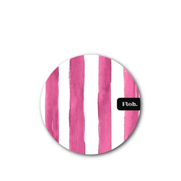 Round Coaster - Raspberry Stripes
