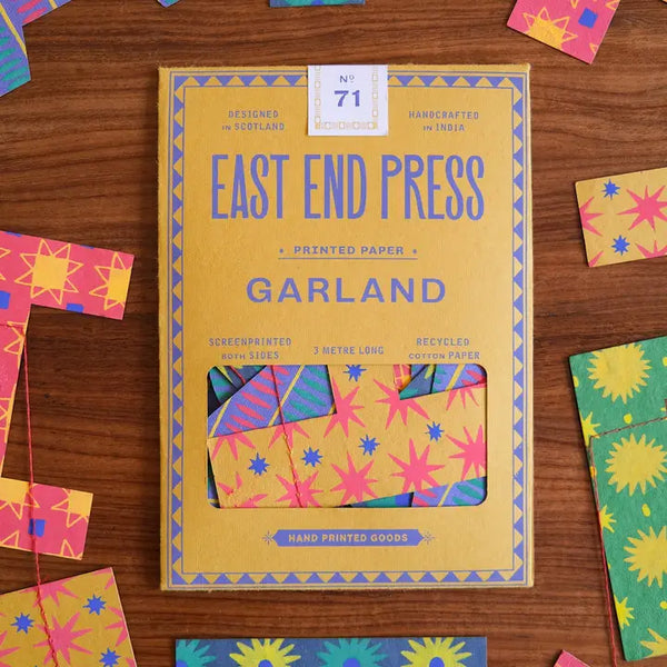 Bright Happy Birthday Sewn Paper Garland