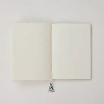 Hand Block Printed Blank A5 Notebook - Trellis Indigo