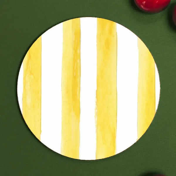 Round Coaster - Lemon Stripes