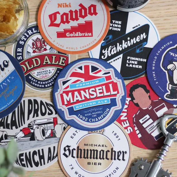 Formula 1 Legends Themed Beer Mats