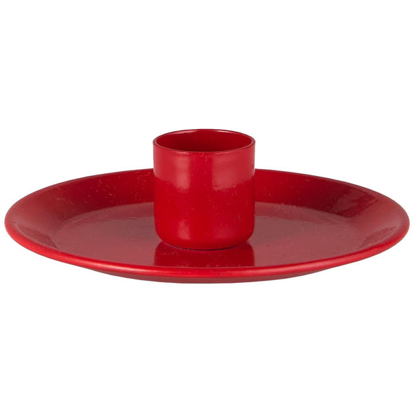 Red Enamel Dinner Candle Holder - f/2.2cm dinner candle