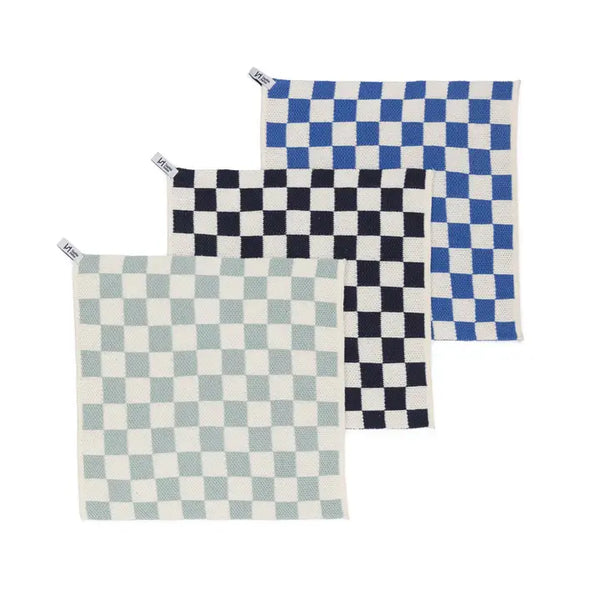 Sophie Home Reusable & Eco-Friendly Cotton Knit Dishcloths - Check Cobalt